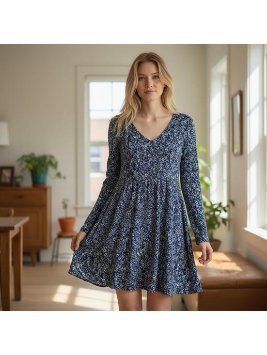 Dresses & Skirts - Women's XL Dress Floral Long Sleeve Babydoll Dress (fits smaller)